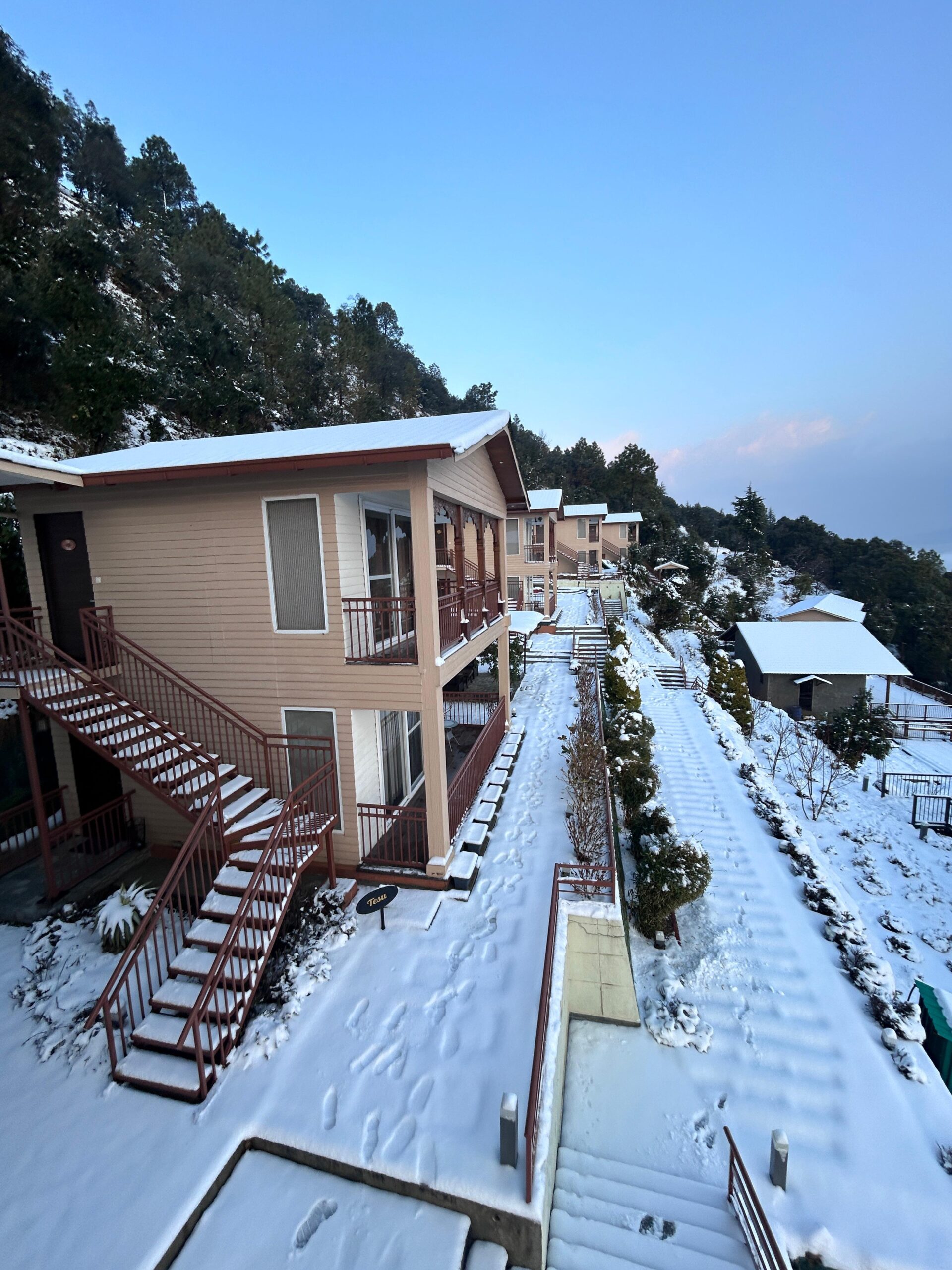 Snow-covered hills and winter landscapes